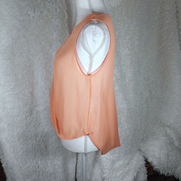 PEACH SHEER SHIRT BLOUSE SZ.S/M EUC - Picture 3 of 4